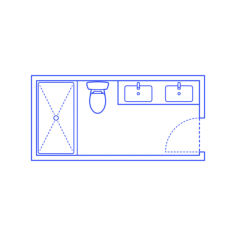 Layouts Bathrooms Primary Shower 1 Wall Contour Svg Vector, Free Vectors File